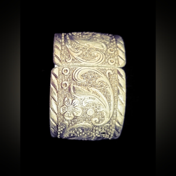 Large Vintage Bangle - Silver Plated Stainless Steel - Filigree Design - 1970s - Picture 2 of 4